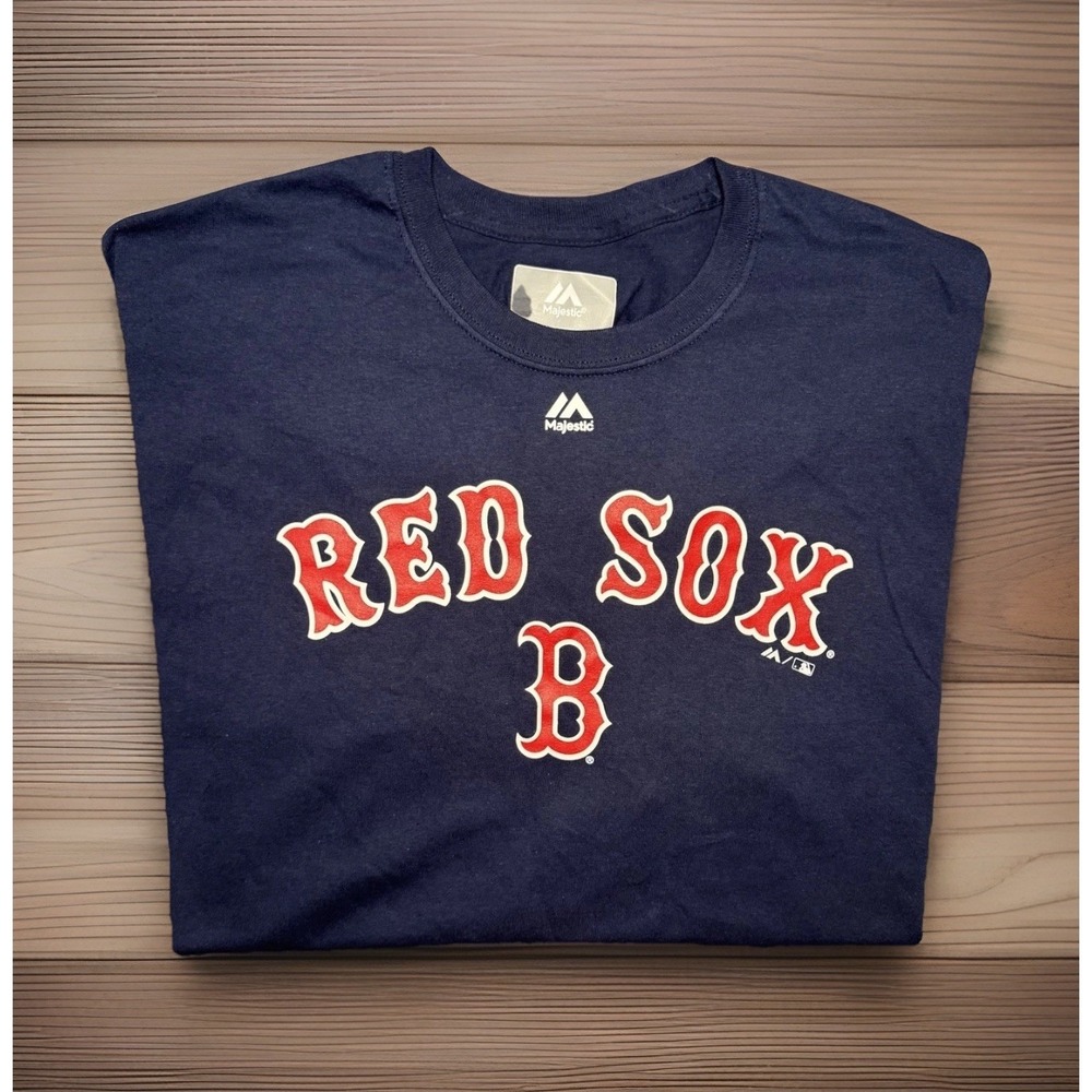 Boston Red Sox T-Shirt MLB Majestic Baseball Navy Blue Mens Size Extra Large NWT